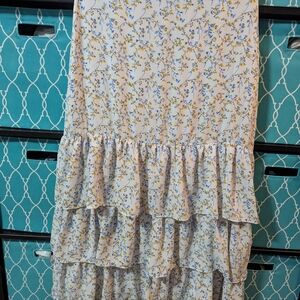 Kaari Blue Yellow and Blue Maxi Skirt